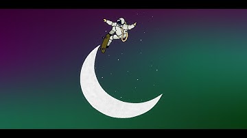 Astronaut Skateboarding on Moon || MS Paint Drawing || Moonlight Scenery || Sketchy Universe.