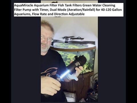 AquaMiracle Aquarium Filter Fish Tank Filters Green Water Cleaning with Timer, Dual Mode, 40-120Gal