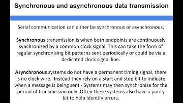 Networking - Synchronous and asynchronous data transmission