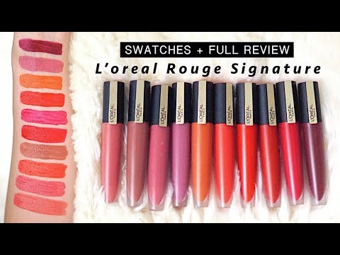 L'oreal Rouge Signature Lipstick: Swatches and Review on Medium Brown/Asian Skin L'oreal Rouge signa. 