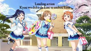 Landing Action Yeah ! Kanan x Hanamaru x Chika mix ( lyrics   color-coded )