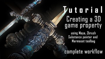 Modelling and texturing a 3D Game model in Maya, Zbrush, Substance painter and marmoset - Tutorial