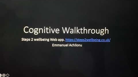 Cognitive Walkthrough