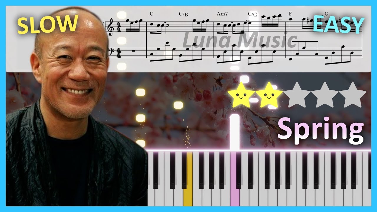 Spring 🌸 - Joe Hisaishi │ Easy Piano Tutorial ⭐⭐☆☆☆ - YouTube
