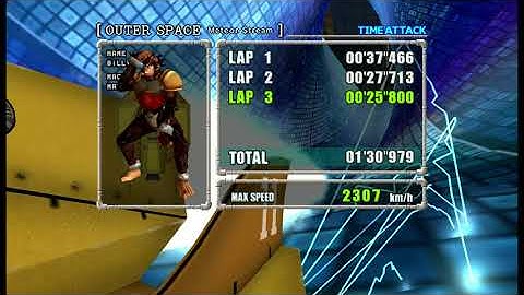 F-Zero GX Time Attack on Outer Space Meteor Stream With Mad Wolf 1