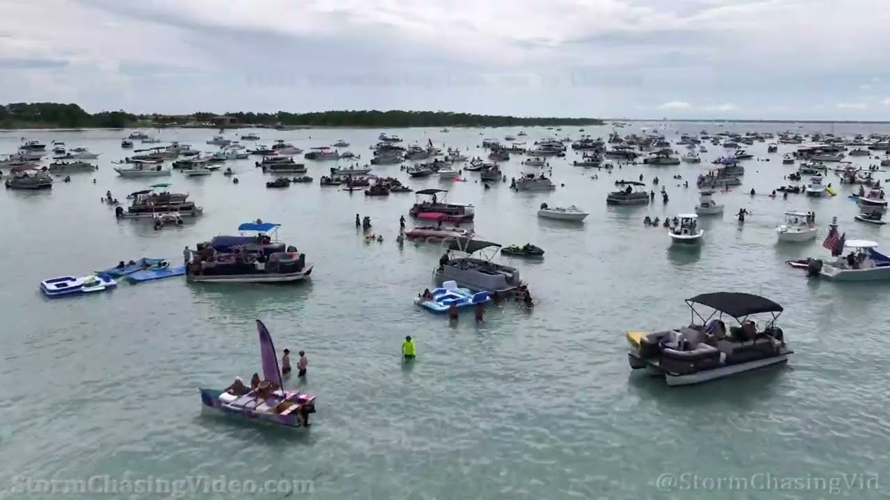 Destin, FL Crab Island 4th of July Aerial Drone Footage - 7/4/2022