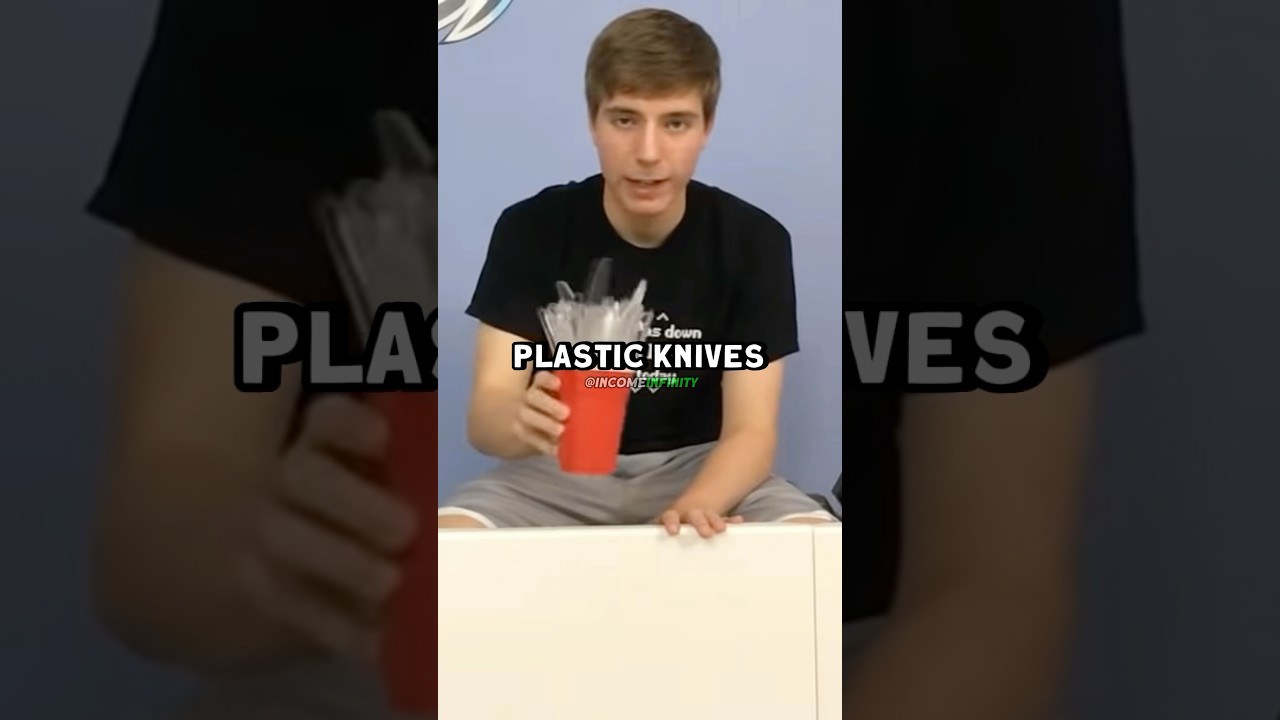 MrBeast Cut A Table In HALF With Plastic Knives