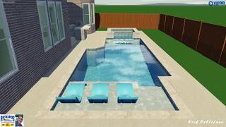 Custom Pool with Outdoor Kitchen | 3D Design