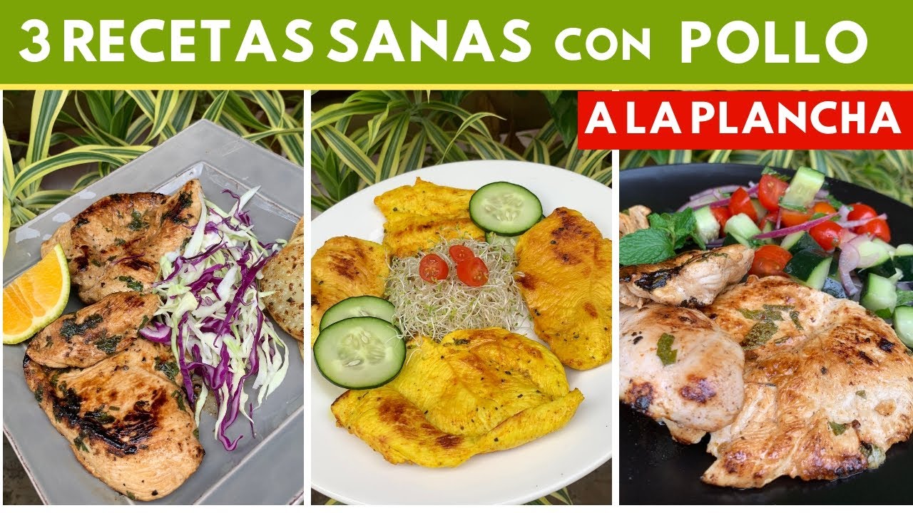 3 Almuerzos/Cenas Fáciles y Sabrosos con Pechugas de POLLO (Para la Dieta)  Diabetes - YouTube