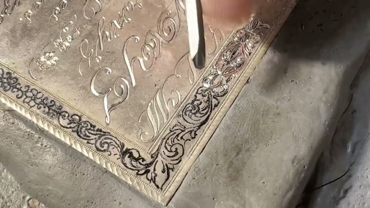 【 Edwardian Script No.20 frame engraving 】Hand Engraving  彫金 彫刻