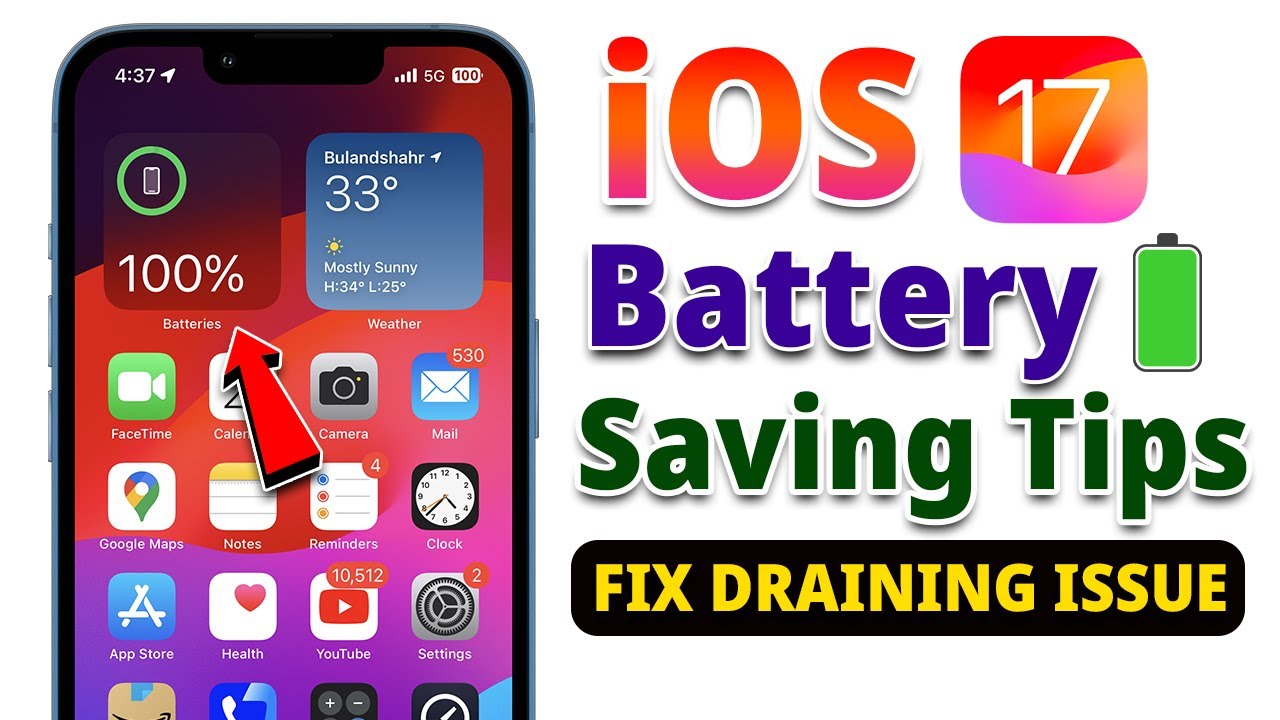 iOS 17 - iPhone Battery Saving Tips⚡⚡ | Fix iOS 17 Battery Drain Issue ...
