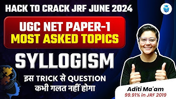 Syllogism Tricks | Logical Reasoning | UGC NET Paper-1 Most Asked Topics | NET June 2024 | Aditi Mam