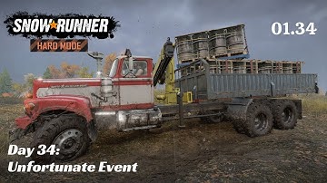 SnowRunner Hard Mode - R01 E34 - Unfortunate Event