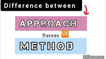 Difference between Approach vs Method  Explain