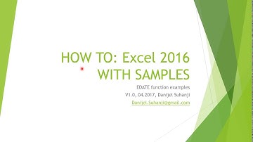 How to EDATE function Excel 2016 with samples -  Add months on the date