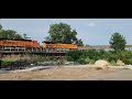 AT&SF Warbonnet's, 8/14/24,Wed., Pt#2of3 Pacing Santa Fe Warbonnet's into & through Ft. Madison, IA.