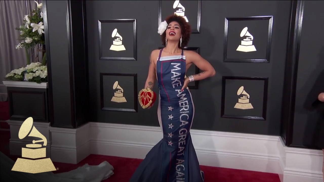 Joy Villa Trumps Last Year's Grammy Dress With Anti-Abortion Gown