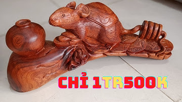 Bất ngờ chỉ với 1tr500k sở hữu ngay tượng chuột tài lộc gỗ hương siêu đẹp.
