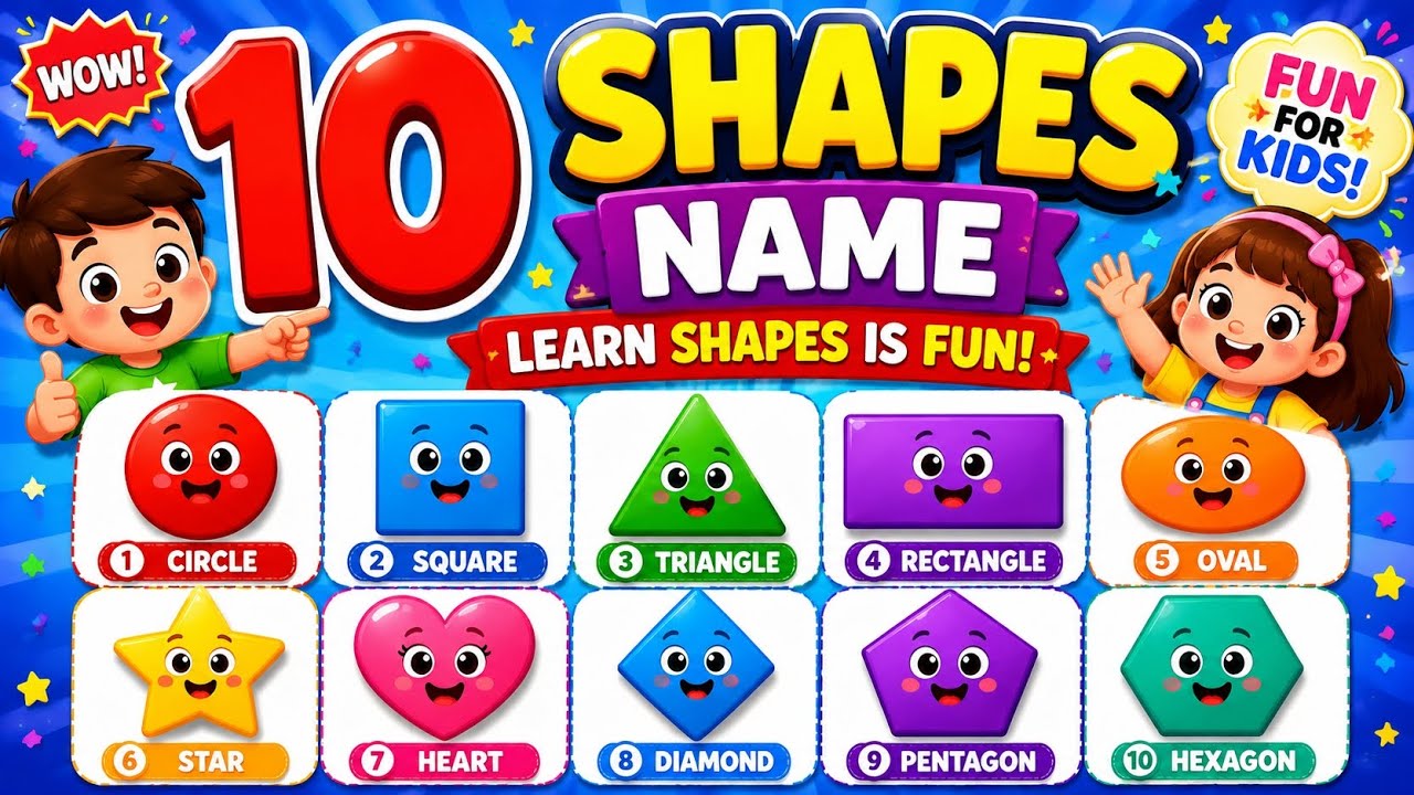 Learn Shapes with Spelling & Objects for Kids | Fun Learning Video 🎨🔺🟢 ...