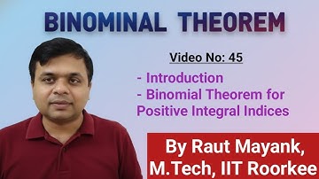 Binomial Theorem | Pascal Triangle | 11th Class Math | IIT JEE | raut sir