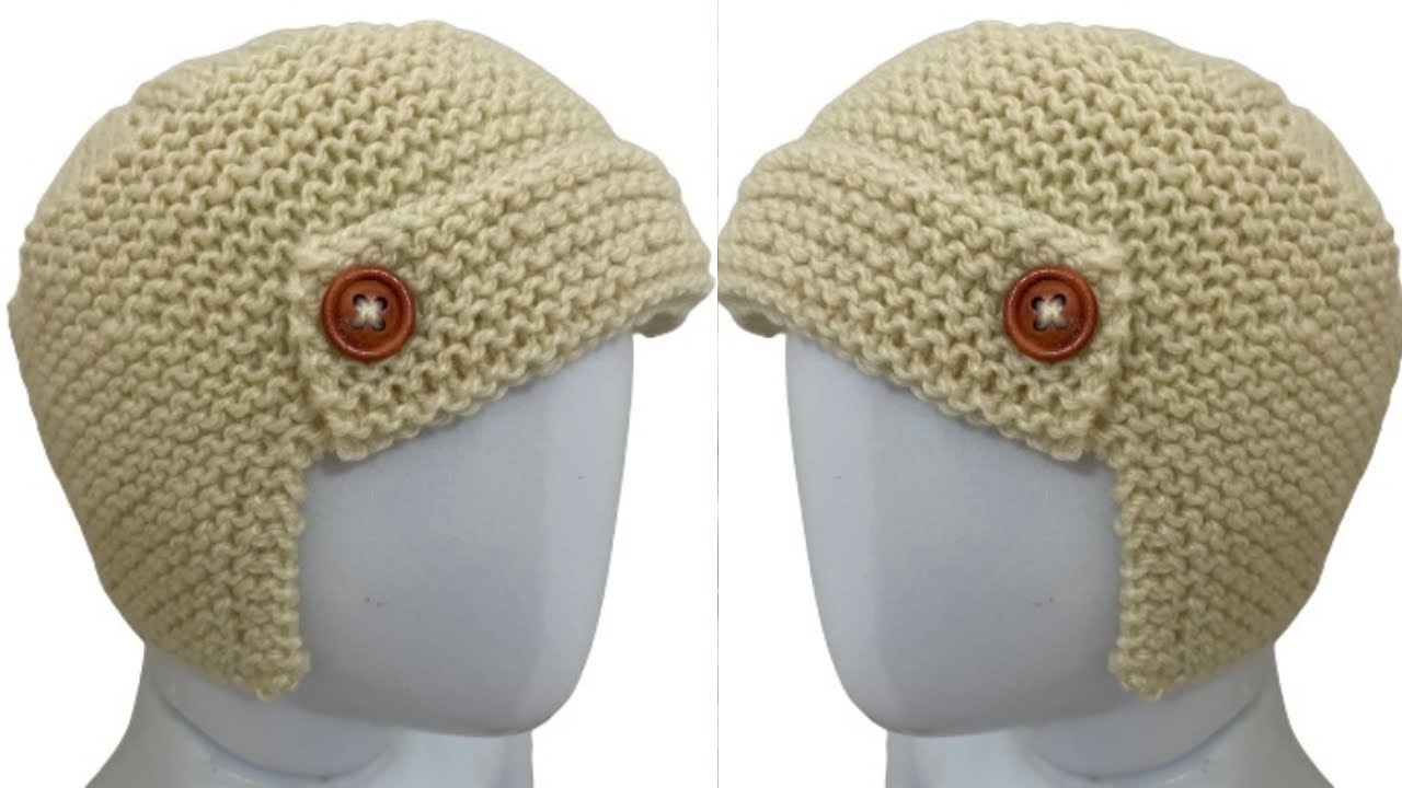 GORRO EM TRICÔ PARA BEBÊ - AVIADOR