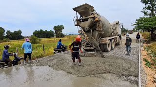 : Incredible Building Foundation Village Road Construction By Concrete Mixer Truck