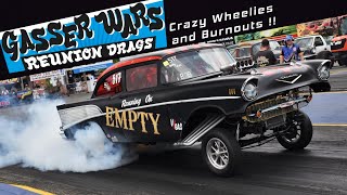 Gasser Wars Reunion Drags 2023 | Wild, Wicked and Rowdy with wheelie in-car footage!