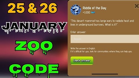 Zoo riddle of the day 25 & 26 January | Riddle of the day Zoo today | riddle of the day zoo | #zoo |