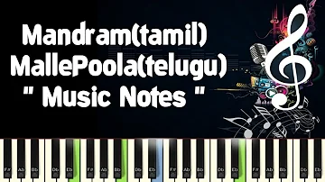 Mandram Vandhu /Malle Poola/Piano Notes /Midi File /Karaoke