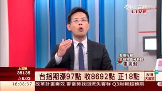 張恩魁-1023 台指期漲97點 收8692點 外資期貨淨多單逾2萬口∣股海大贏家∣三立財經台CH88