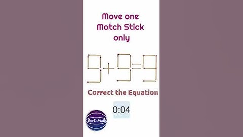 Matchstick Puzzle #shorts #math #puzzle #matchsticks #riddles