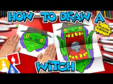 How To Draw A Scary Witch Folding Surprise