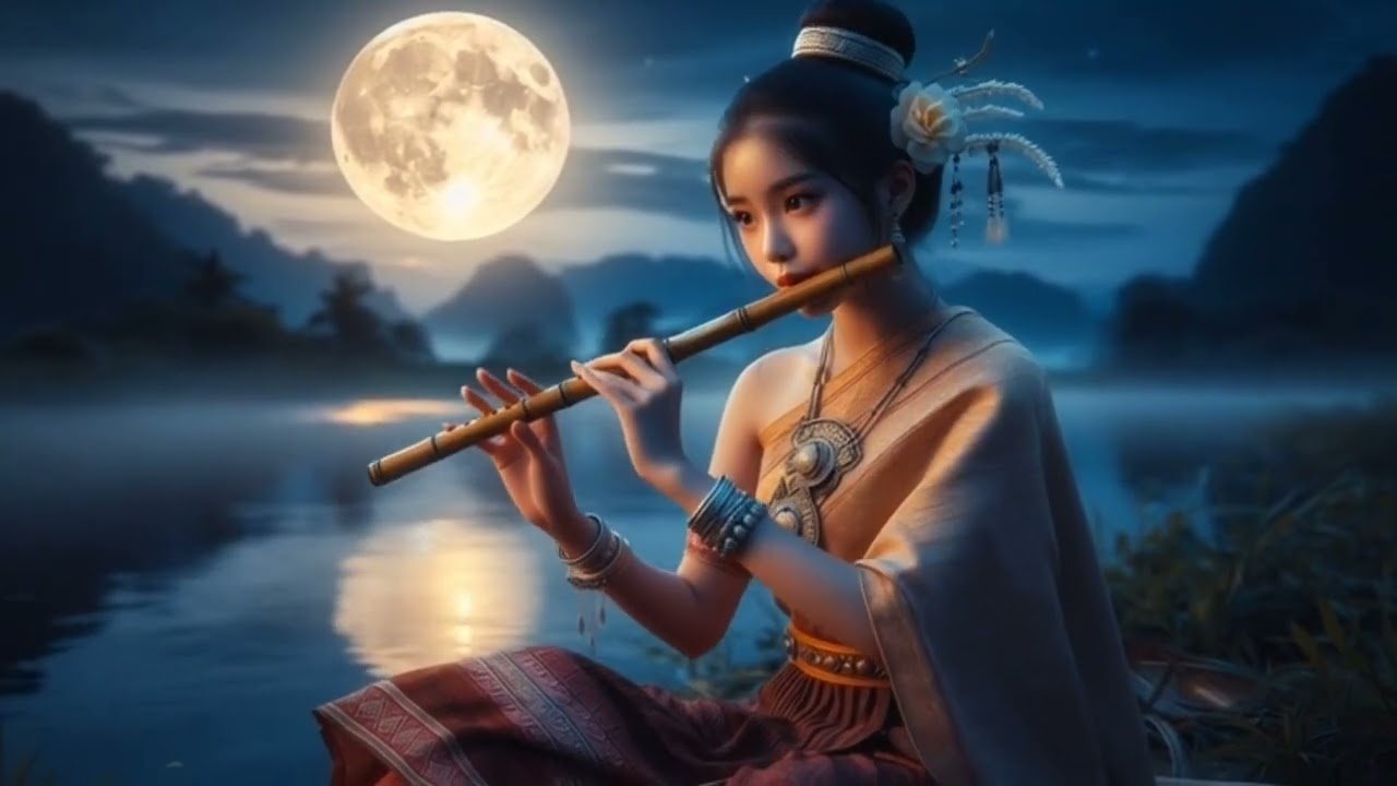 Beautiful Girl Playing Flute - Music for the Soul