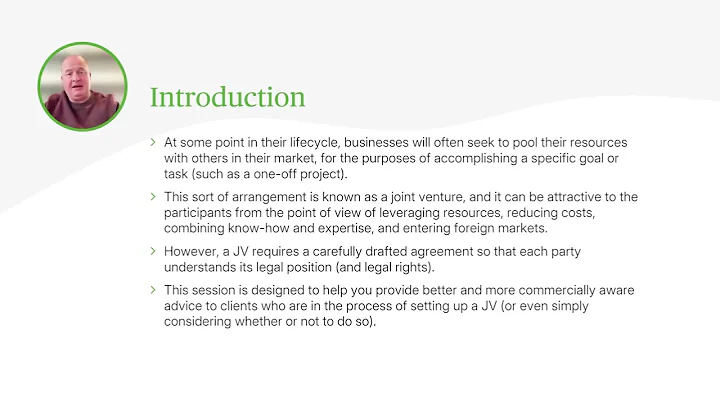 Joint Venture Agreements - Key Insights - Webinar