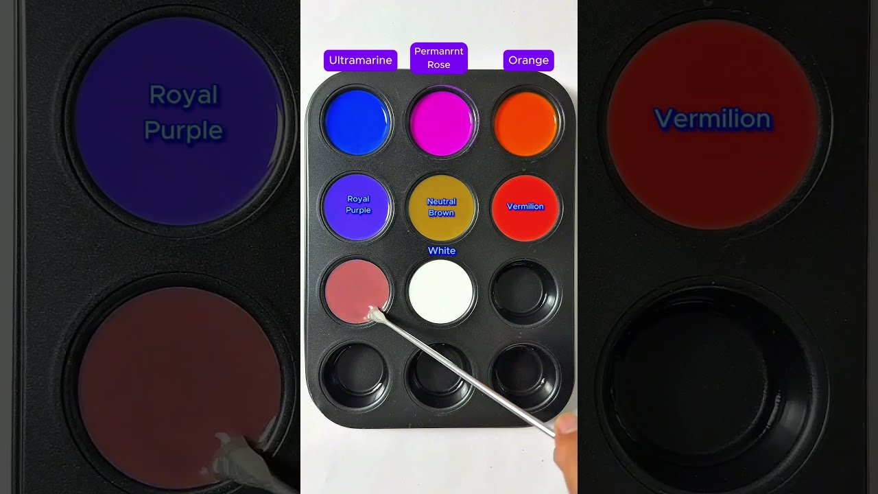 Ultramarine Rose Orange White Colormixing Satisfying