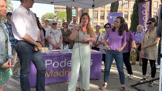 Ione Belarra, Alejandra Jacinto y Hector Illueca en la celebración de la ley de vivienda