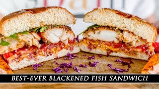 Delicious Blackened Fish Sandwich with Spicy Mayo Aioli