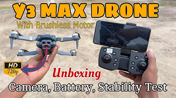 Y3 Max Camera Drone Unboxing, Flying, Camera Test, One Key Return Test, Battery Test, Range Test
