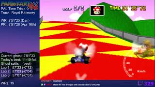 Mario Kart 64 - World Record tie on Royal Raceway - 25125 (NTSC: 22242) by Matthias Rustemeyer