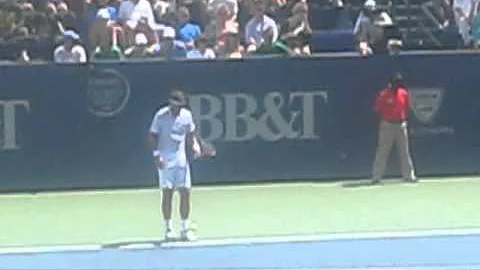 Gilles Muller takes 1st set from Andy Roddick at 2012 BB&T Atlanta Open Tennis Final