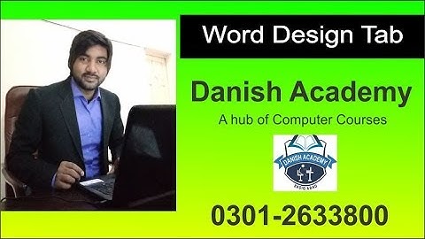 Ms word Design Tab in Urdu / Hindi