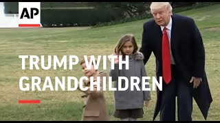 Trump departs White House with grandchildren