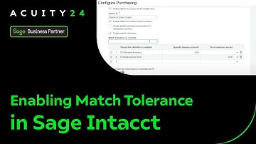 Enabling Match Tolerance in Sage Intacct