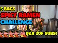 QT| 5 BAGS SPICY RAMEN CHALLENGE | 20K Q&A