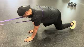 Reverse Bear Crawl Resitance Band Walk Outs