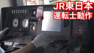 【E231系スカ色】JR東日本運転士動作　成田線E231系　小林駅停車時