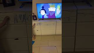 Boy Painted a White Cabinet with a Felt-Tip Pen