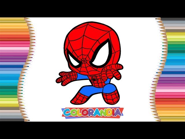 Homem Aranha Desenhar e Colorir Jogos de Pintar Desenhos Animados Vídeo  Infantil Brinquedos Crianças 