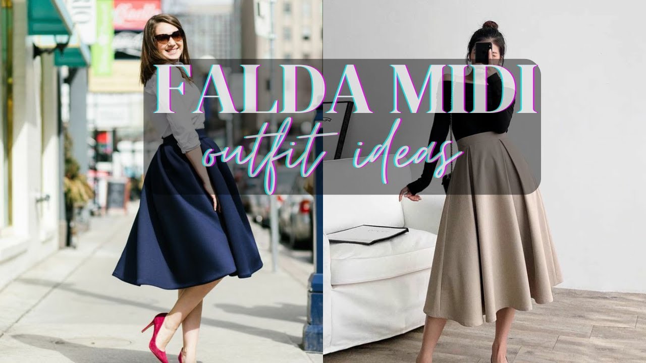 45 LOOKS INCREIBLES CON FALDA MIDI -  faldas de moda 2023- las más hermosas y elegantes faldas midi