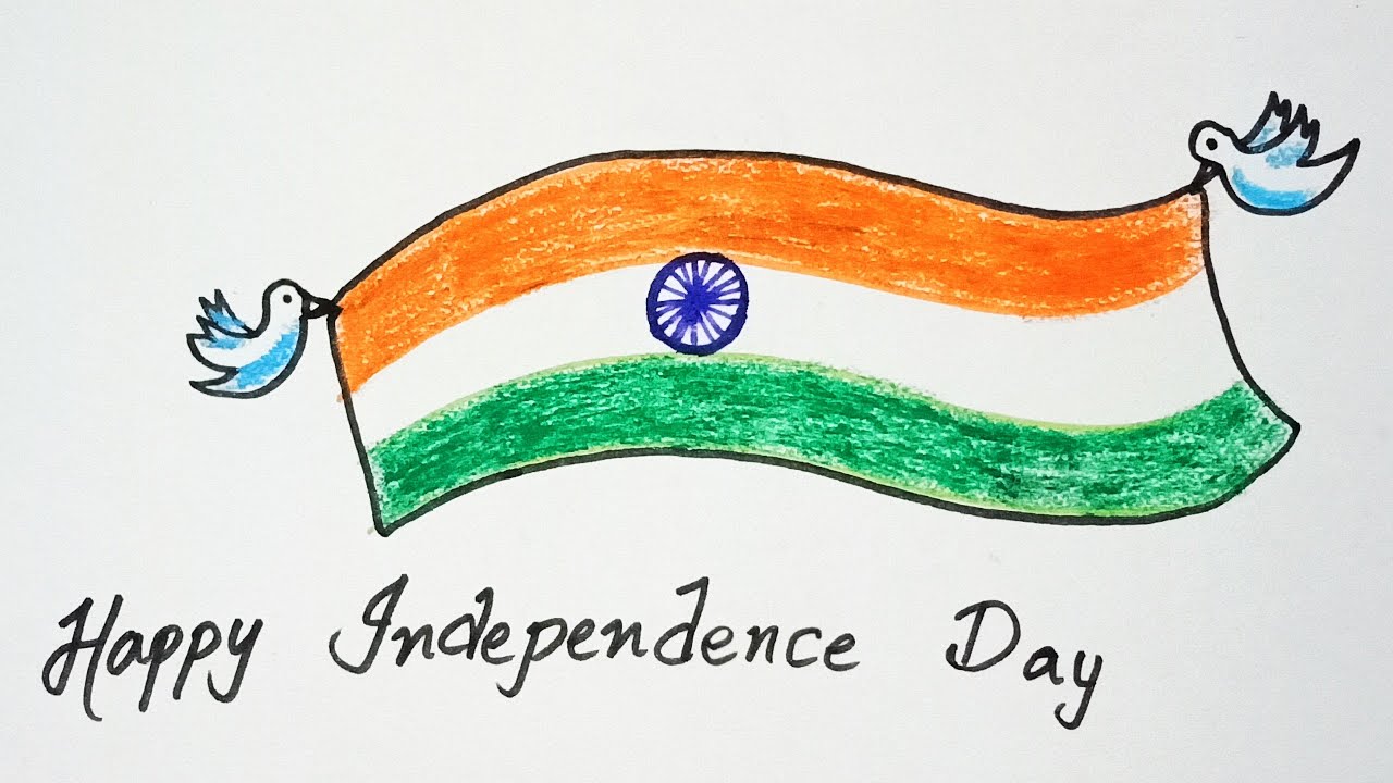 Independence Day poster painting || 15 August Drawing of birds || freedom  day painting (easy) - YouTube